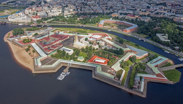 Aerial view of Peter and Paul Fortress