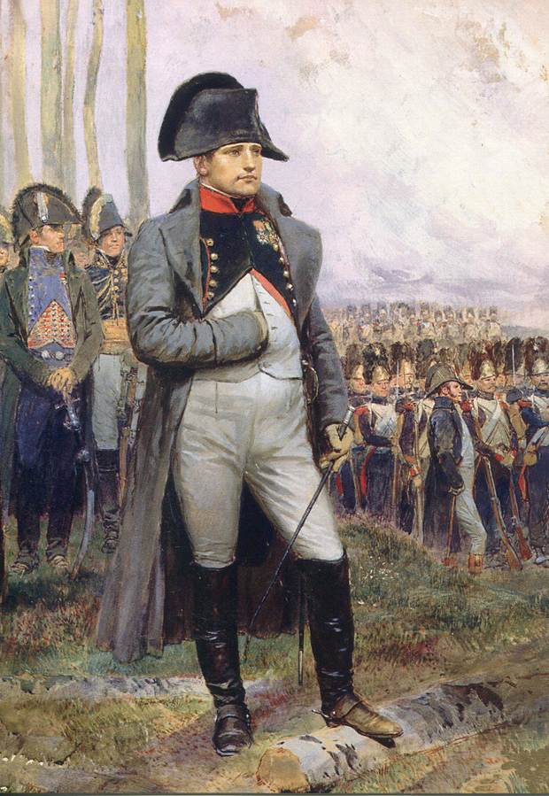 Napoleon with his iconic hat and posture