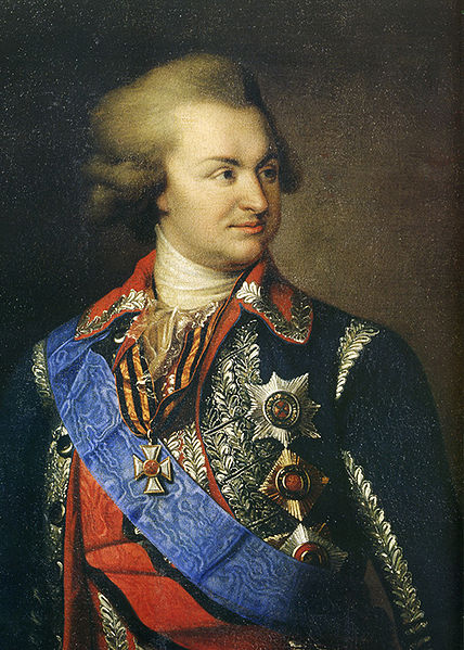 Prince Grigory Potemkin, with his medals and numerous condecorations, looking confident