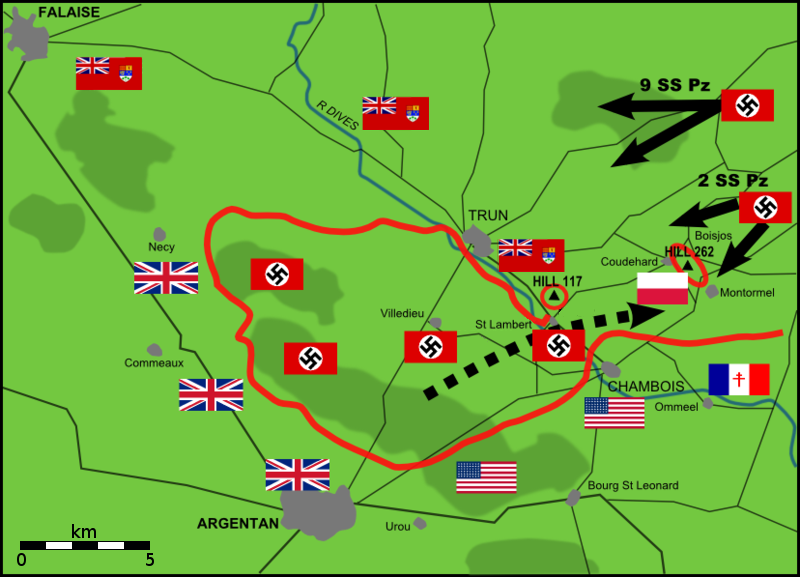 Trapped between the 2nd Panzer Division and units pressing to escape the pocket, the Polish and Canadian divisions had a rough time