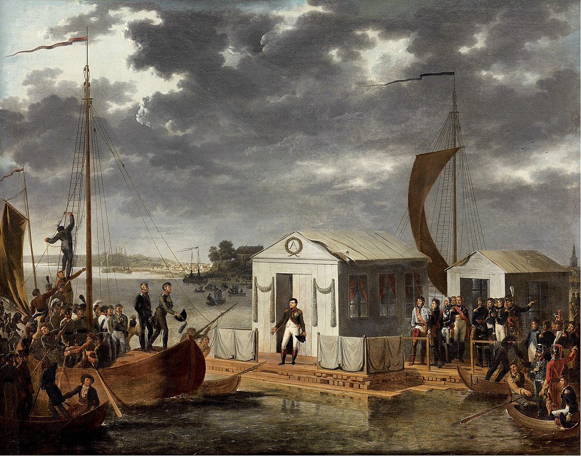 Napoleon and Alexander meet to sign the peace